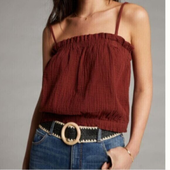 Anthropologie April Gauzy Tank Crimson Sz XL - Picture 12 of 12